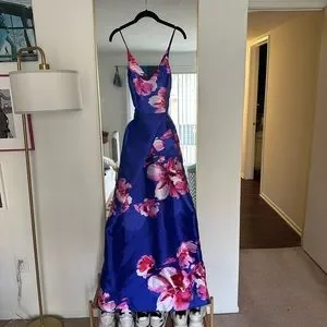 By by Dresses Byby Cobalt Blue And Magenta Pink Cross Back Juniors Prom Dress Poshmark